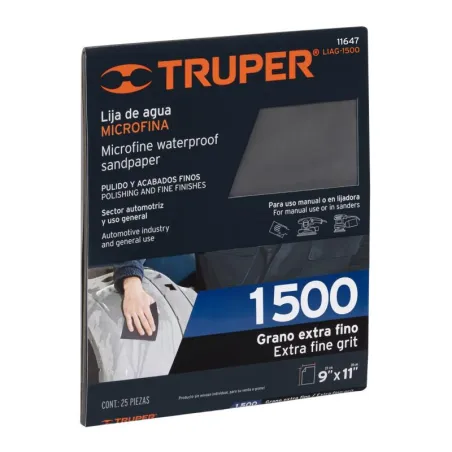  Lijas de Agua G1500 x25u 230x280mm CarburoSilicio Truper 11647 47.457627 Lijas de Agua G1500 x25u 230x280mm CarburoSilicio Trup