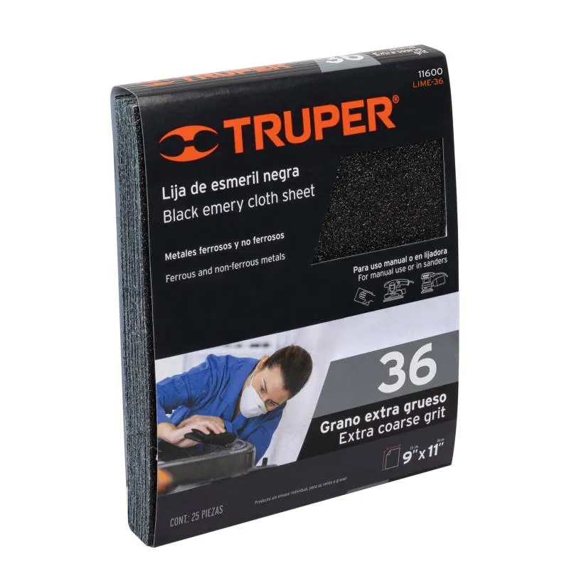  Lijas para Metal G36 x25u 230x280mm Oaluminio Truper 11600 61.016949 Lijas para Metal G36 x25u 230x280mm Oaluminio Truper 11600