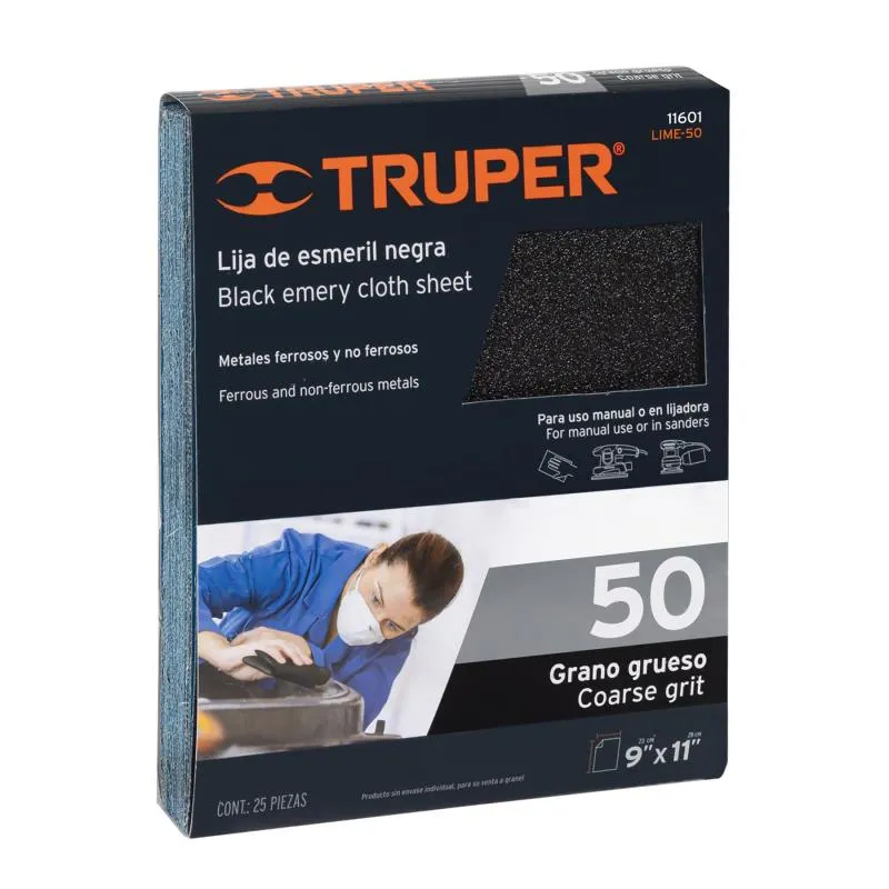  Lijas para Metal G50 x25u 230x280mm Oaluminio Truper 11601 55.084746 Lijas para Metal G50 x25u 230x280mm Oaluminio Truper 11601