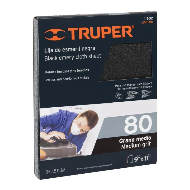 Lijas para Metal G80 x25u 230x280mm Oaluminio Truper 11602 - Truper 1