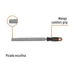  Limas Media Caña Escofinas Bastardas 6" Ancho 5/8" Espesor 3/16", Mango Comfort Grip, LES-6T 15319 Truper 10.254237 Limas Media