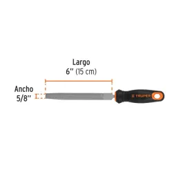  Limas Media Caña Bastardas 6" Ancho 5/8" Espesor 3/16", Mango Comfort Grip, LMCB-6T 15317 Truper 8.220339 Limas Media Caña Bast