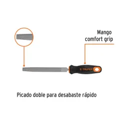  Limas Media Caña Bastardas 6" Ancho 5/8" Espesor 3/16", Mango Comfort Grip, LMCB-6T 15317 Truper 8.220339 Limas Media Caña Bast