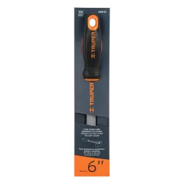  Limas Media Caña Bastardas 6" Ancho 5/8" Espesor 3/16", Mango Comfort Grip, LMCB-6T 15317 Truper 8.220339 Limas Media Caña Bast