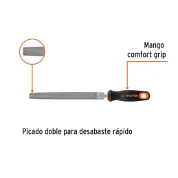  Limas Media Caña Bastardas 8" Ancho 3/4" Espesor 1/4", Mango Comfort Grip, LMCB-8T 15318 Truper 10.254237 Limas Media Caña Bast