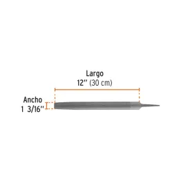  Limas Media Caña Bastardas 12", Ancho 1 3/16" Espesor 3/8", Sin Mango, para desbaste, LMCB-12 15175 Truper 16.101695 Limas Medi