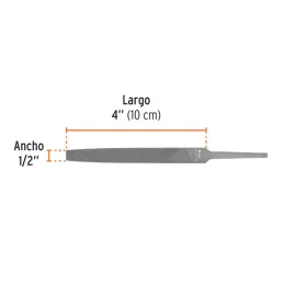  Limas Plana Bastardas 4", Ancho 1/2" Espesor 1/8", Sin Mango, para acabados de metales, LPB-4 15138 Truper 3.474576 Limas Plana