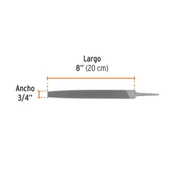  Limas Plana Bastardas 8", Ancho 3/4" Espesor 1/4", Sin Mango, para acabados de metales, LPB-8 15142 Truper 6.101695 Limas Plana