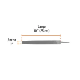  Limas Plana Bastardas 10", Ancho 1" Espesor 5/16", Sin Mango, para acabados de metales, LPB-10 15144 Truper 10.254237 Limas Pla