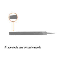  Limas Plana Bastardas 10", Ancho 1" Espesor 5/16", Sin Mango, para acabados de metales, LPB-10 15144 Truper 10.254237 Limas Pla