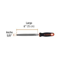  Limas Plana Bastardas 6" Ancho 5/8" Espesor 3/16", Mango Comfort Grip, LPB-6T 15309 Truper 6.610169 Limas Plana Bastardas 6" An