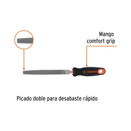  Limas Plana Bastardas 6" Ancho 5/8" Espesor 3/16", Mango Comfort Grip, LPB-6T 15309 Truper 6.610169 Limas Plana Bastardas 6" An