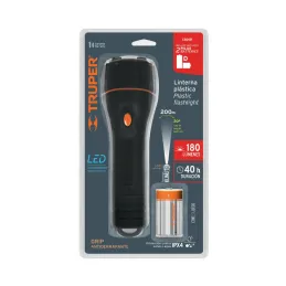  Linternas LED 180lm AltaIntensidad 200m 40H 2PilasD Truper 13019 36.440678 Linternas LED 180lm AltaIntensidad 200m 40H 2PilasD 