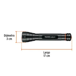 Linternas LED 235lm AltaPotencia 100m 5.5H 2PilasAA Aluminio Truper 18800 33.050847 Linternas LED 235lm AltaPotencia 100m 5.5H 