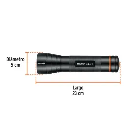 Linternas LED 500lm AltaPotencia 250m 22H 2PilasD Aluminio Truper 18813 63.559322 Linternas LED 500lm AltaPotencia 250m 22H 2Pi