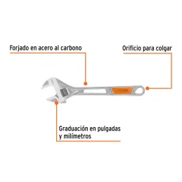  Llave Francesa 12" A1-1/2" ACromadas MangoPVC Truper 15512 28.813559 Llave Francesa 12" A1-1/2" ACromadas MangoPVC Truper 15512