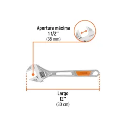  Llave Francesa 12" A1-1/2" ACromadas MangoPVC Truper 15512 28.813559 Llave Francesa 12" A1-1/2" ACromadas MangoPVC Truper 15512