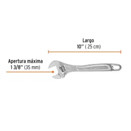 Llave Francesa 10" A1-3/8" Profesionales CrVanadio Cromadas Truper 15507 - Truper 3