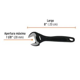  Llave Francesa 8" A1-1/8" Profesionales CrVanadio Fosfatadas Truper 15501 19.491525 Llave Francesa 8" A1-1/8" Profesionales CrV