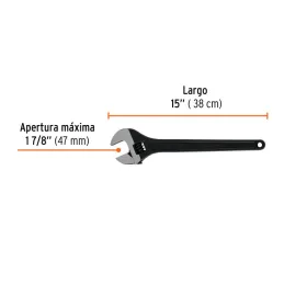 Llave Francesa 15" A1-7/8" Profesionales CrVanadio Fosfatadas Truper 15504 - Truper 3