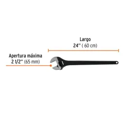  Llave Francesa 24" A2-1/2" Profesionales CrVanadio Fosfatadas Truper 15499 149.152542 Llave Francesa 24" A2-1/2" Profesionales 