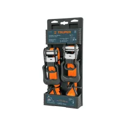  Sujetadores de Carga con Ratchet, Carga Maxima 1000kg, ideal para Autos y Motocicletas, SU-1000C 19285 Truper 44.915254 Sujetad