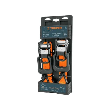  Sujetadores de Carga con Ratchet, Carga Maxima 1000kg, ideal para Autos y Motocicletas, SU-1000C 19285 Truper 44.915254 Sujetad