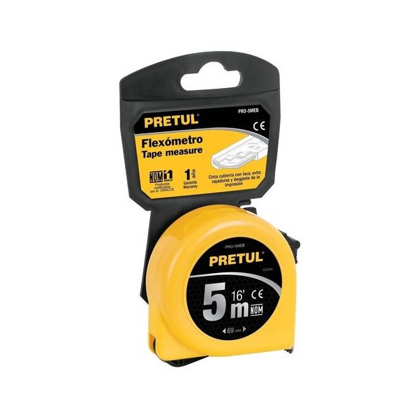  Wincha Flexometro Amarillo 5 Metros, carcasa ABS, PRO-5MEB 21606 Pretul 5.762712 Wincha Flexometro Amarillo 5 Metros, carcasa A