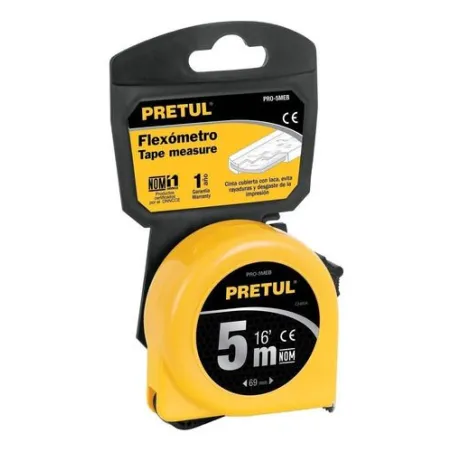  Wincha Flexometro Amarillo 5 Metros, carcasa ABS, PRO-5MEB 21606 Pretul 5.762712 Wincha Flexometro Amarillo 5 Metros, carcasa A