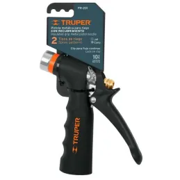  Pistola de Riego 2 Funciones Metalica Resorte inoxidable, Clip par Flujo continuo, PR-201 18475 Truper 14.915254 Pistola de Rie