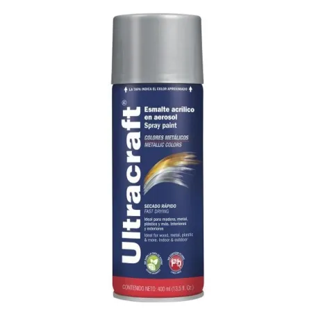  Pintura en Spray Ultracraft Aluminio Metalico, 400ml, secado rapido libre de Plomo, PA-AL-U 40030 Truper 5.423729 Pintura en Sp