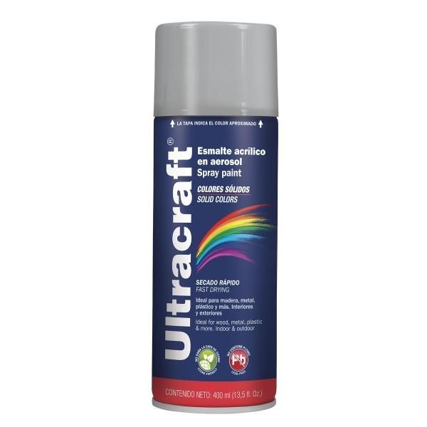  Pintura en Spray Ultracraft Silver, 400ml, secado rapido libre de Plomo, PA-SI-U 40023 Truper 4.152542 Pintura en Spray Ultracr