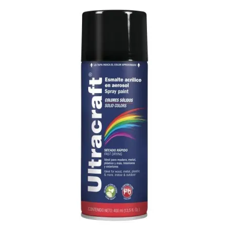  Pintura en Spray Ultracraft Negro Mate, 400ml, secado rapido libre de Plomo, PA-NM-U 40034 Truper 4.152542 Pintura en Spray Ult