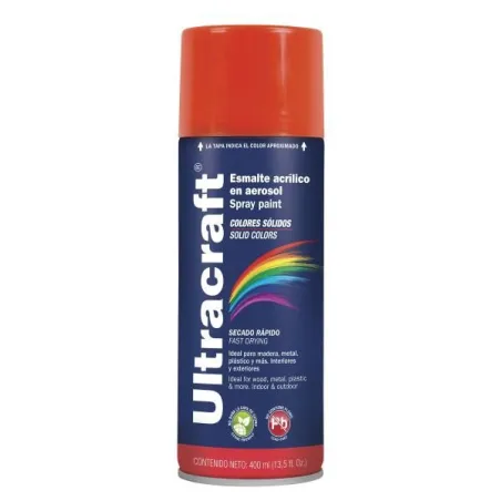  Pintura en Spray Ultracraft Naranja, 400ml, secado rapido libre de Plomo, PA-NA-U 40036 Truper 4.152542 Pintura en Spray Ultrac