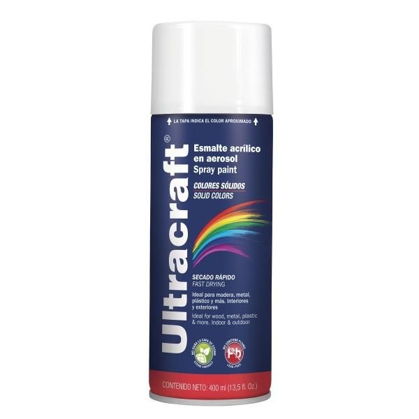  Pintura en Spray Ultracraft Blanco Brillante, 400ml, secado rapido libre de Plomo, PA-BB-U 40022 Truper 4.152542 Pintura en Spr