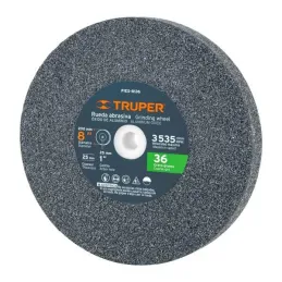  Piedra para Esmeril 203 x25.4x25.4mm Grano 36, Incluye Adaptador, Oxido de Aluminio, PIES-8136 16411 Truper 29.661017 Piedra pa