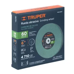  Piedra para Esmeril 152 x25.4x25.4mm Grano 60, Incluye Adaptador, Oxido de Silicio, PIES-6160T 16407 Truper 27.966102 Piedra pa