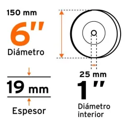 Piedra para Esmeril 152 x19x25.4mm Grano 60, Incluye Adaptador, Oxido de Silicio, PIES-63460T 16405 Truper 24.576271 Piedra par Piedra para Esmeril 152 x19x25.4mm Grano 60, Incluye Adaptador, Oxido de Silicio, PIES-63460T 16405 Truper 24.576271 Piedra par