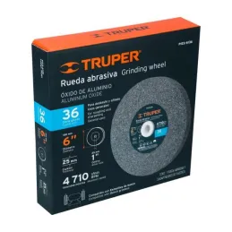  Piedra para Esmeril 152 x25.4x25.4mm Grano 36, Incluye Adaptador, Oxido de Aluminio, PIES-6136 16381 Truper 20.338983 Piedra pa