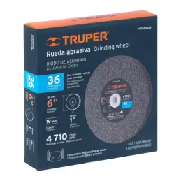  Piedra para Esmeril 152 x19x25.4mm Grano 36, Incluye Adaptador, Oxido de Aluminio, PIES-63436 16348 Truper 16.949153 Piedra par