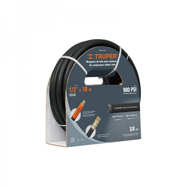  Mangueras para compresor de Alta Presion de Hule 1/2" Conector Movil 10 m, MAN-AP-10-1/2 17085 Truper 98.305085 Manguera para c