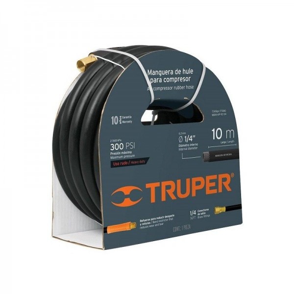  Mangueras para compresor de Alta Presion de Hule 3/8" Conector Movil 10 m, MAN-AP-10-3/8 19016 Truper 61.016949 Manguera para c