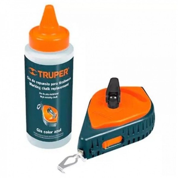  Tiralinea metalico uso pesado 30m, con repuesto, bobinado rapido, Incluye Bote de Gis, TL-100X 18579 Truper 28.813559 Tiralinea