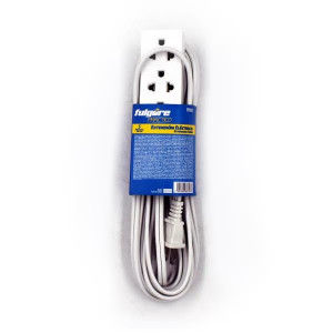 Extension Electrica 5M 15A 3Tomas Uso Domestico Blanco Fulgore FP0105
