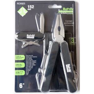Alicates Multiherramientas 15 en 1 Multi-Tool 6" 3Piezas Rotter RO6805