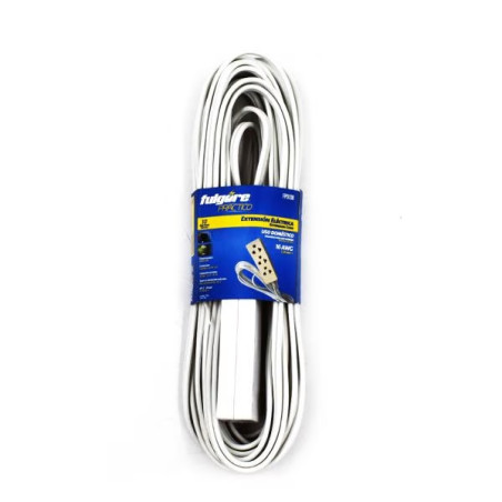 Extension Electrica 10M 15A 3Tomas Uso Domestico Blanco Fulgore FP0108