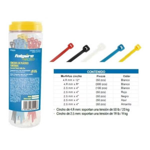 Cintillos Surtidos 650u BlancoRojoNegroAzulAmarillo Fulgore FP0009