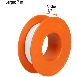 Teflon Sella Roscas 1/2" x7m E0.075mm Sellar y prevenir fugas Truper 12520