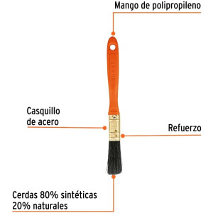 Brochas Profesionales 1/2" 48x8mm ResisteSolvente Truper 14480