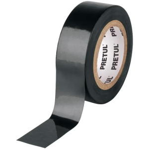 Cinta Aislantes 19mm x9m Negro acrilico E0.13mm, Flexible Pretul 20521